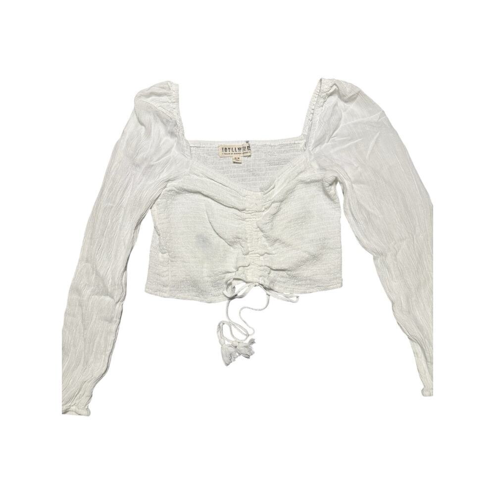 Idyllwind Crop Top Size M White Long Sleeve